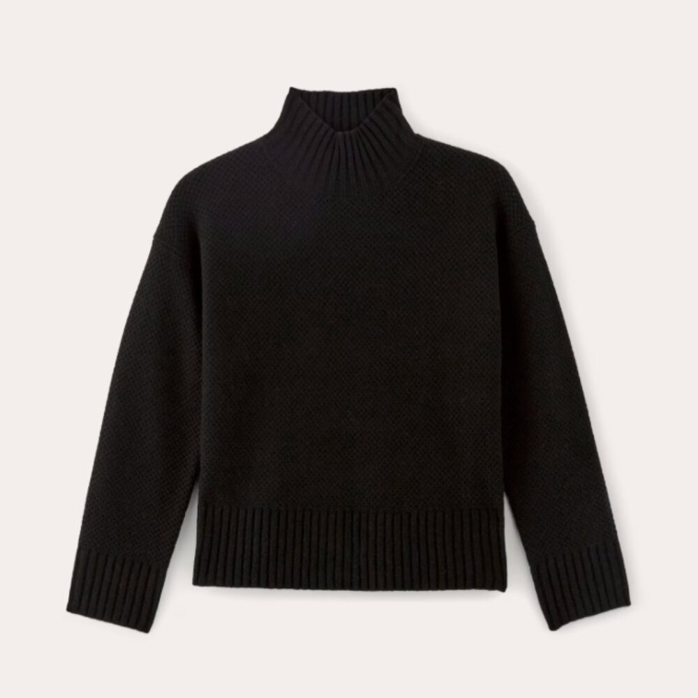 The Honeycomb Funnel Neck in Wool Cashmere
